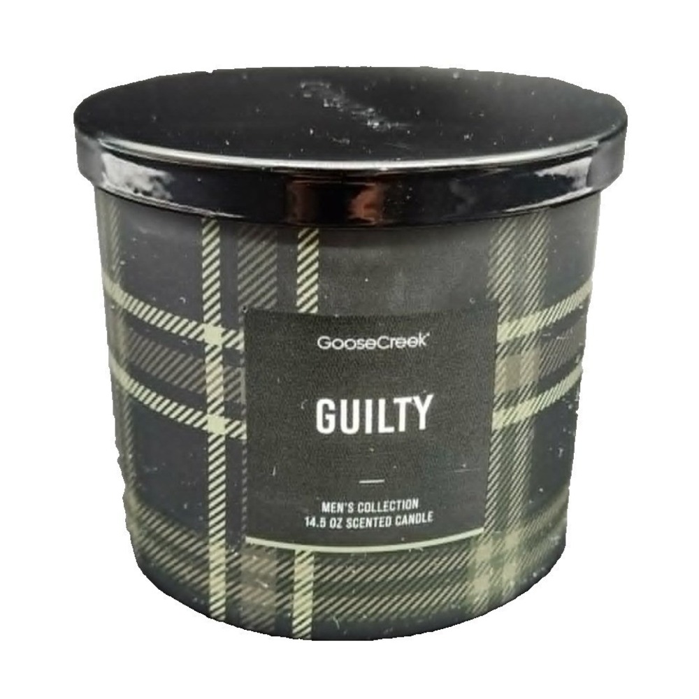 Goose Creek Guilty Black Plaid 14.5 oz 3-Wick Scented Candle Mens Collection
